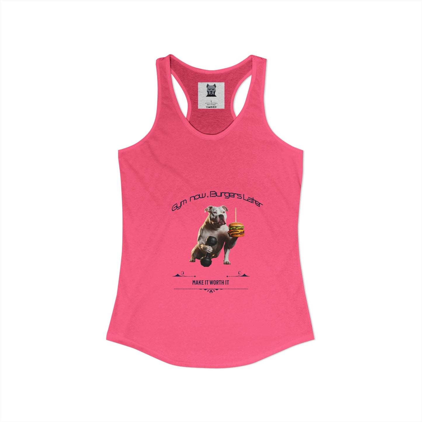 Women's gym now burgers later Tank