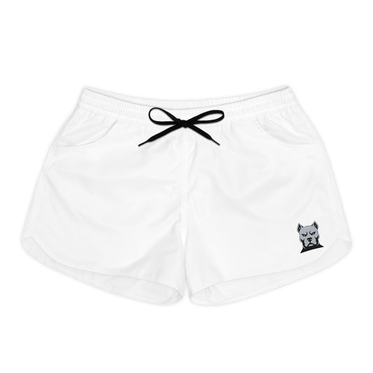 Women’s Casual Shorts with Minimalist Pitbull Embroidery – Lightweight Lounge & Activewear